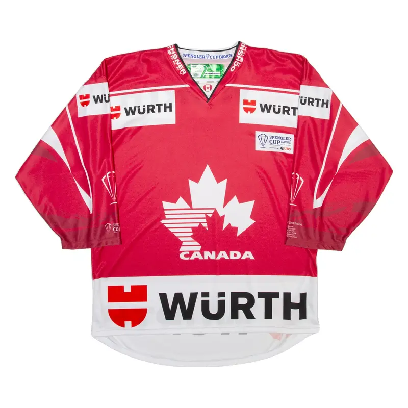 OCHSNER HOCKEY Canada Mens Jersey Red 3/4 Sleeve V-Neck M