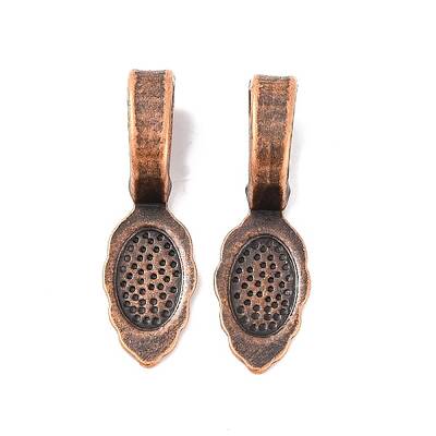 Tibetan Style Alloy Glue-on Flat Pad Bails