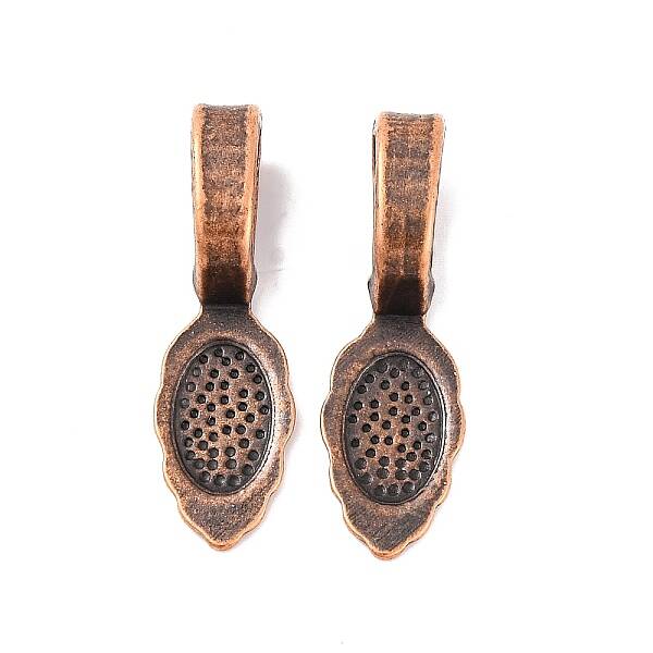 Tibetan Style Alloy Glue-on Flat Pad Bails
