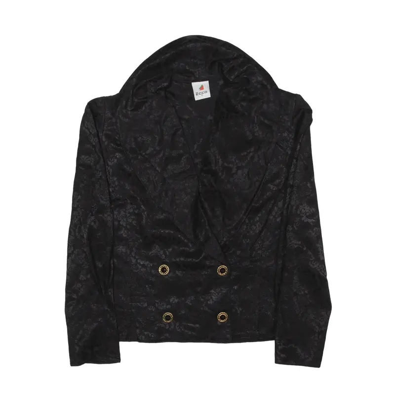 ECCO Blazer Jacket Black Floral Womens M