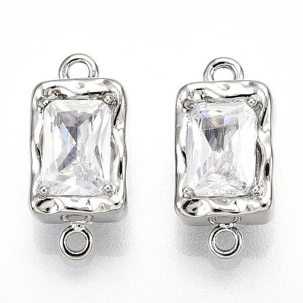 Brass Micro Pave Clear Cubic Zirconia Box Clasps