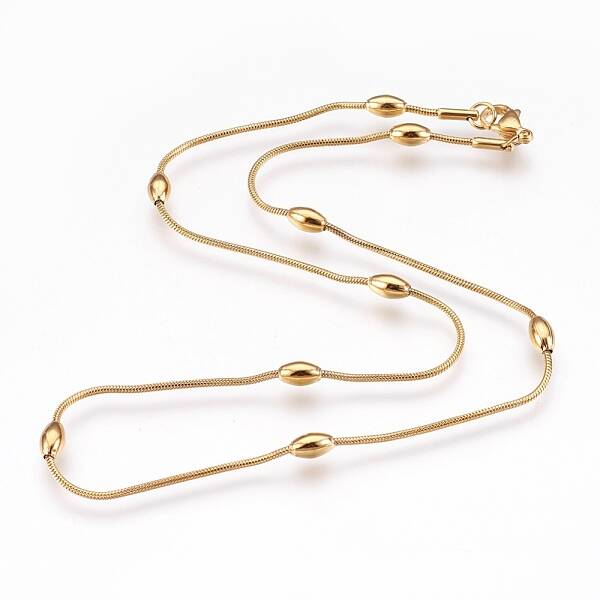 Ion Plating(IP) 304 Stainless Steel Snake Chain Necklaces