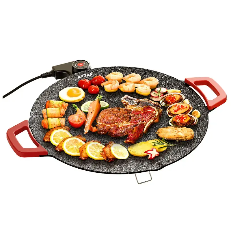 Portable Electric Korean BBQ Grill, Indoor Smokeless Grill, Non-stick Grill Pan, Adjustable Temperature Control, Nonstick Sur...