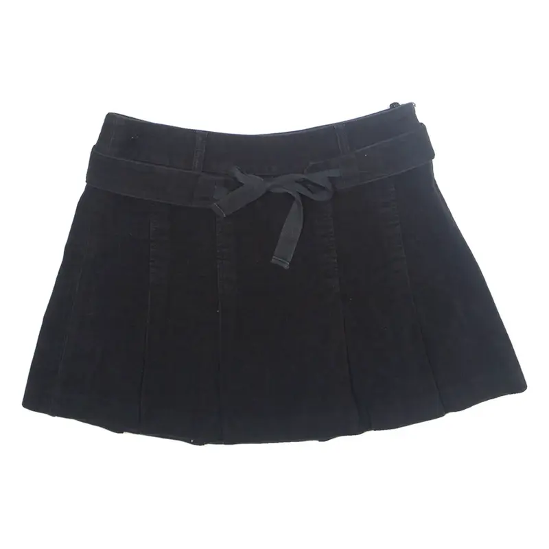 TED BAKER Soft Touch Pleated Womens Mini Skirt Black Short S