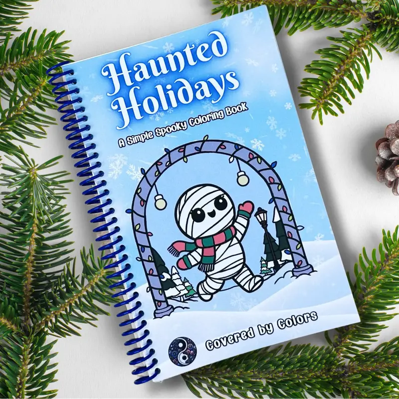Haunted Holidays Coloring Book for Kids and Adults Ghost Christmas Krampus Spooky Stress Free Coloring Bold and Simple Charac...