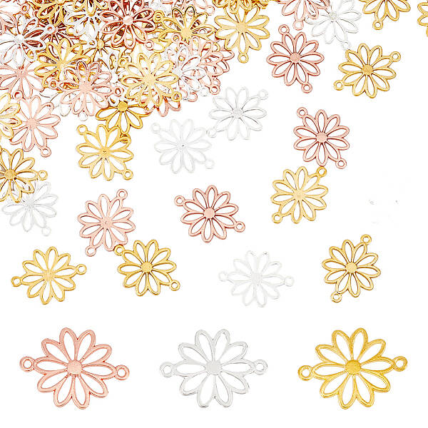 120Pcs 3 Colors Hollow Alloy Connector Charms