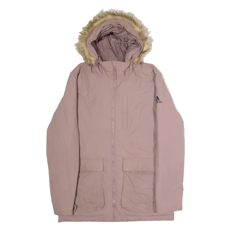 ADIDAS Mens Parka Coat Pink Nylon Hooded M