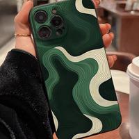 Green Line Pattern Phone Case, Anti-drop Shockproof Phone Protective Cover, Phone Accessory Compatible with iPhone 6 7 8 X XR...