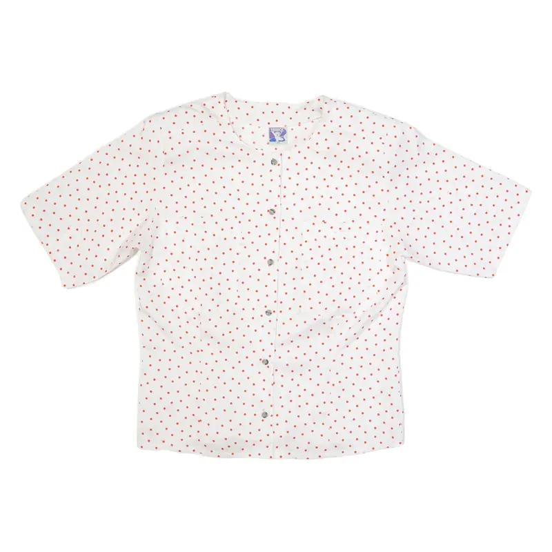 YESSICA Womens Printed Shirt White Spotted M