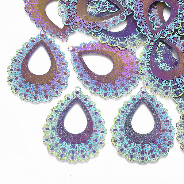 Ion Plating(IP) 304 Stainless Steel Filigree Pendants