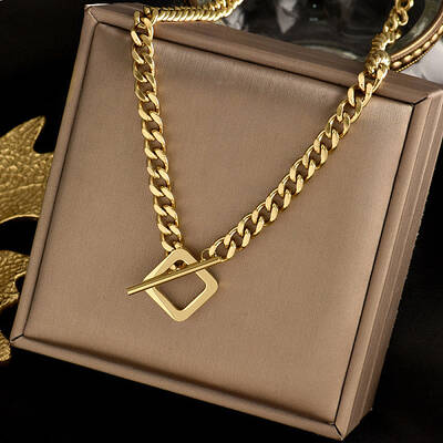 Rhombus Toggle Stainless Steel Pendant Necklaces for Women