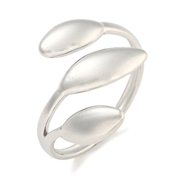 Non-Tarnish Leaf 304 Stainless Steel Open Cuff Finger Rings for Women