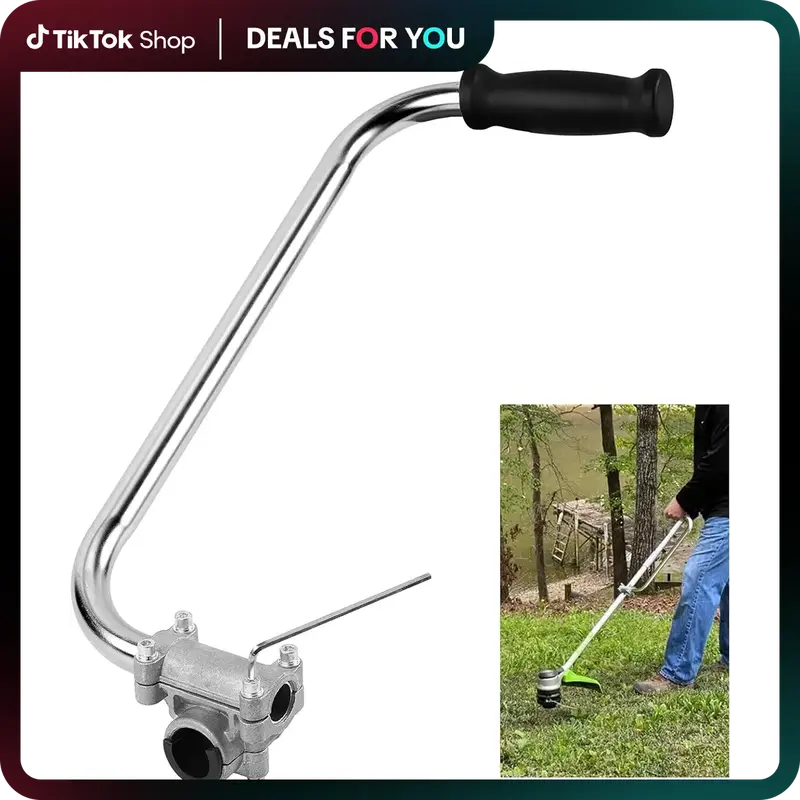 Weed Eater Handle - Ergonomic Weed Eater Attachments Aluminum Trimmer Grip Weedeater Handle with Bracket Clamp for Lawn Care,...