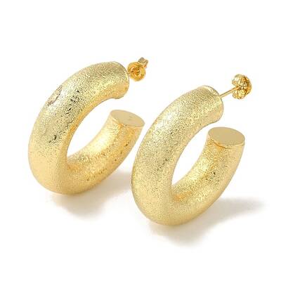 Rack Plating Texture Brass Stud Earrings