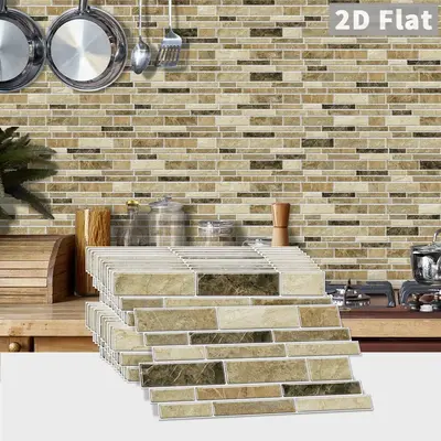 Marble Pattern Kitchen Sticker, Self-adhesive Oil-proof Wall Sticker, Wall Decoration Sticker for Kitchen Backsplash & Wall R...