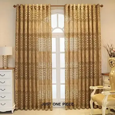European Style Thickened Jacquard Curtain, 1 Count Balcony Partition Curtain For Living Room Bedroom Home Decor