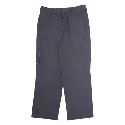 DICKIES Workwear Cargo Mens Twill Trousers Blue Regular Straight W36 L32
