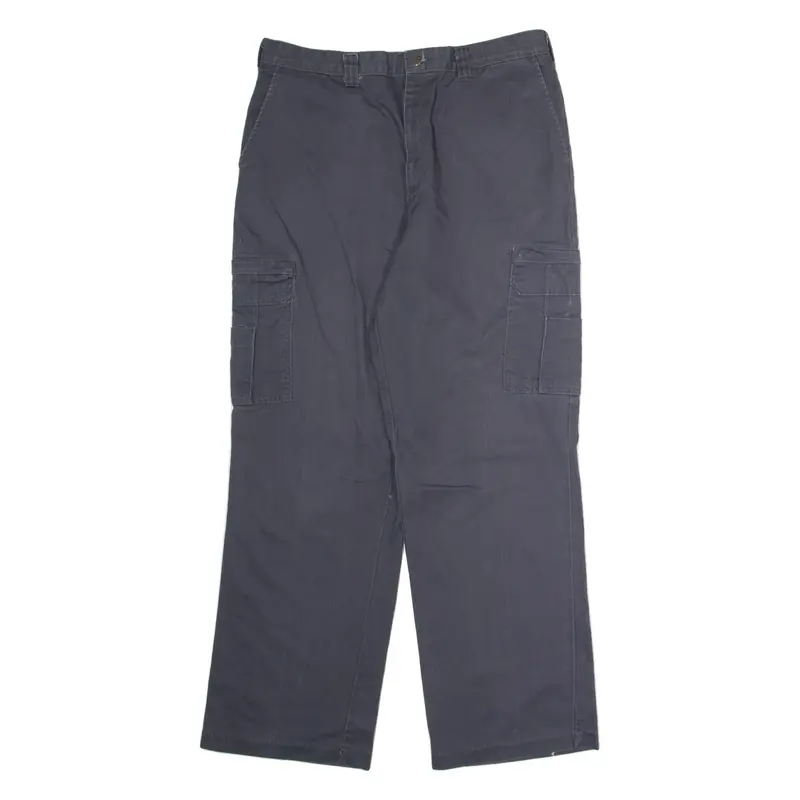 DICKIES Workwear Cargo Mens Twill Trousers Blue Regular Straight W36 L32