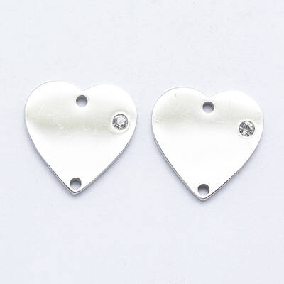316 Surgical Stainless Steel Micro Pave Cubic Zirconia Links connectors