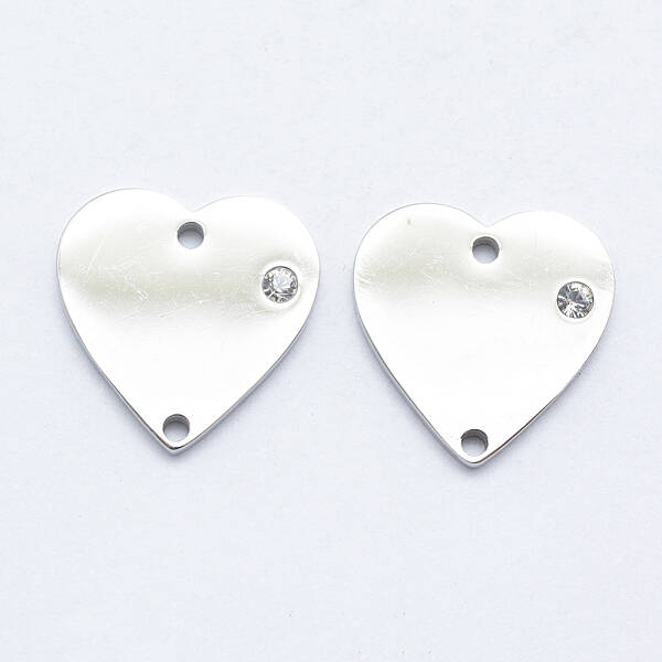 316 Surgical Stainless Steel Micro Pave Cubic Zirconia Links connectors