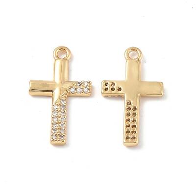 Brass Micro Pave Clear Cubic Zirconia Pendants