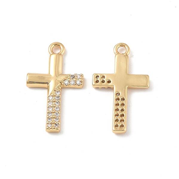 Brass Micro Pave Clear Cubic Zirconia Pendants