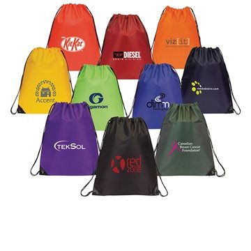 100 Custom Classic Drawstring Backpack - Nylon & Reinforced