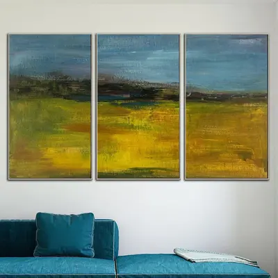 Abstract Landscape Set Of 3 Paintings On Canvas Original Colorful Painting Oil Hand Painted Artwork Triptych Paintings | THE ...
