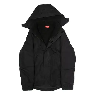 SLAZENGER Mens Rain Jacket Black Hooded XS