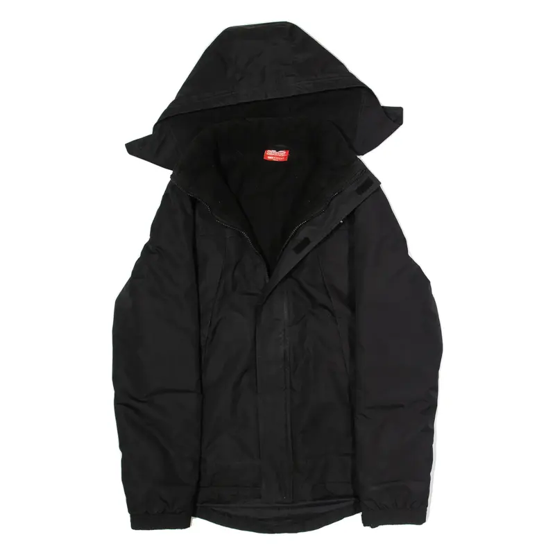 SLAZENGER Mens Rain Jacket Black Hooded XS