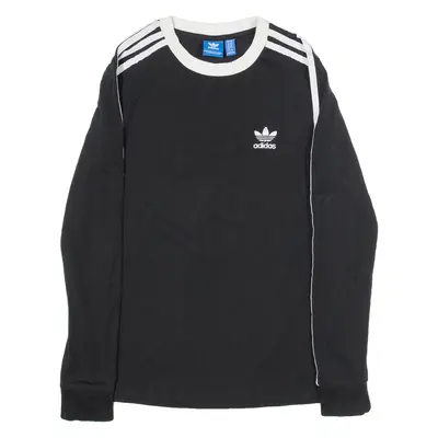 ADIDAS Womens T-Shirt Black Long Sleeve UK 8