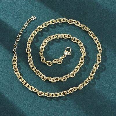 Brass Textured Cable Chain Necklaces for Women