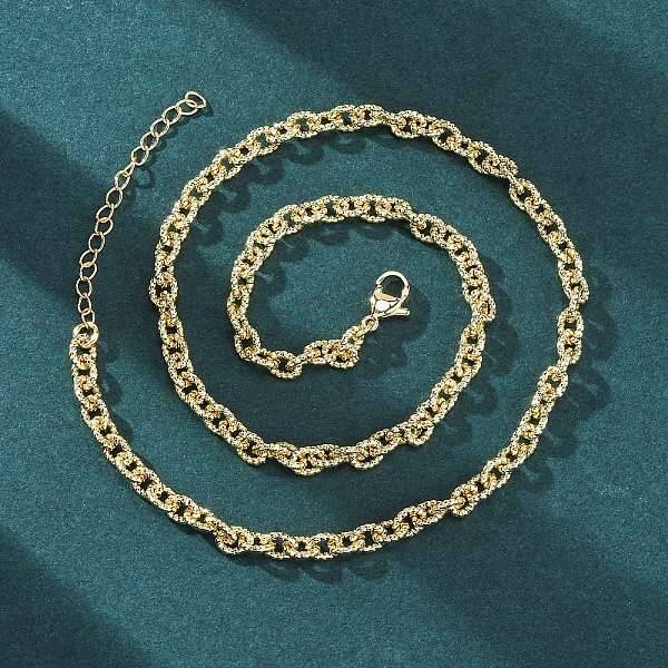 Brass Textured Cable Chain Necklaces for Women