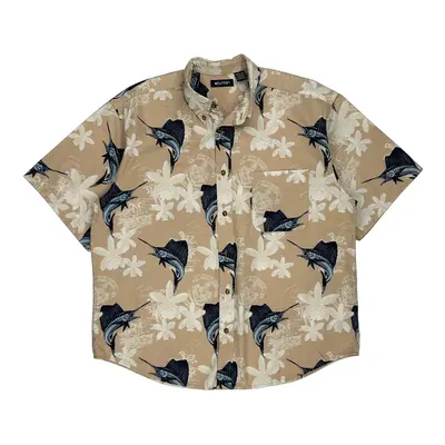 Puritan Hawaiian Shirt - XL Beige Cotton