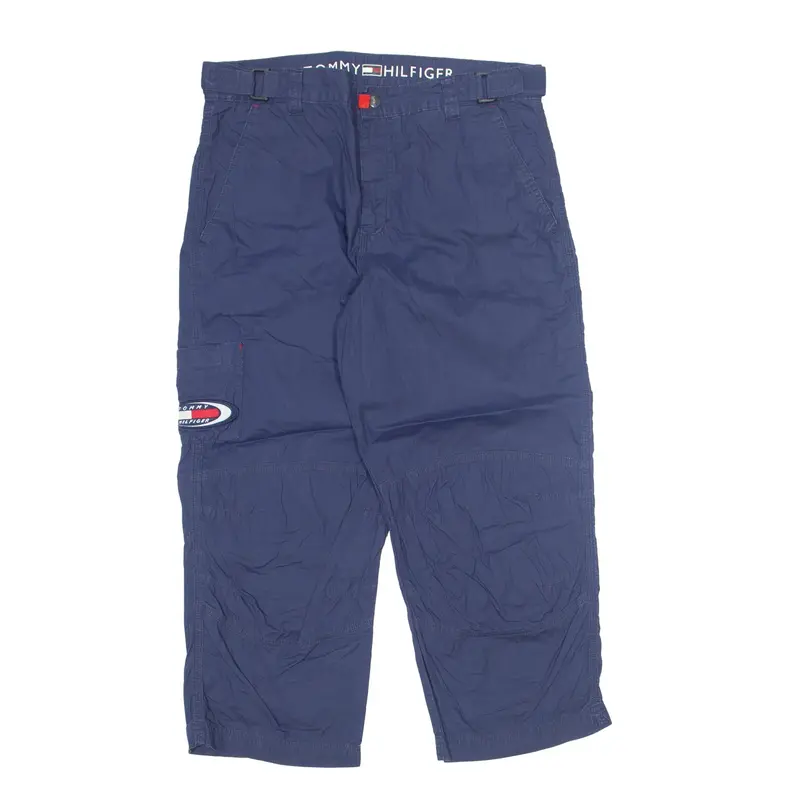 TOMMY HILFIGER Crop Trousers Blue Regular Straight Mens W34 L24