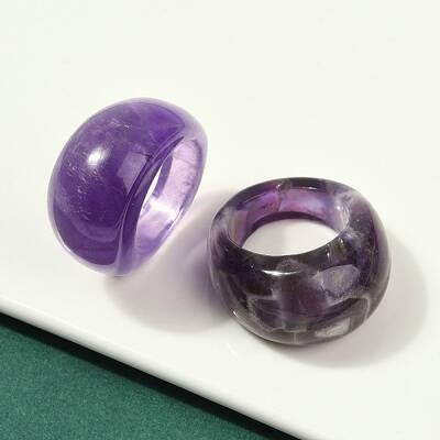 Natural Amethyst Finger Rings for Unisex