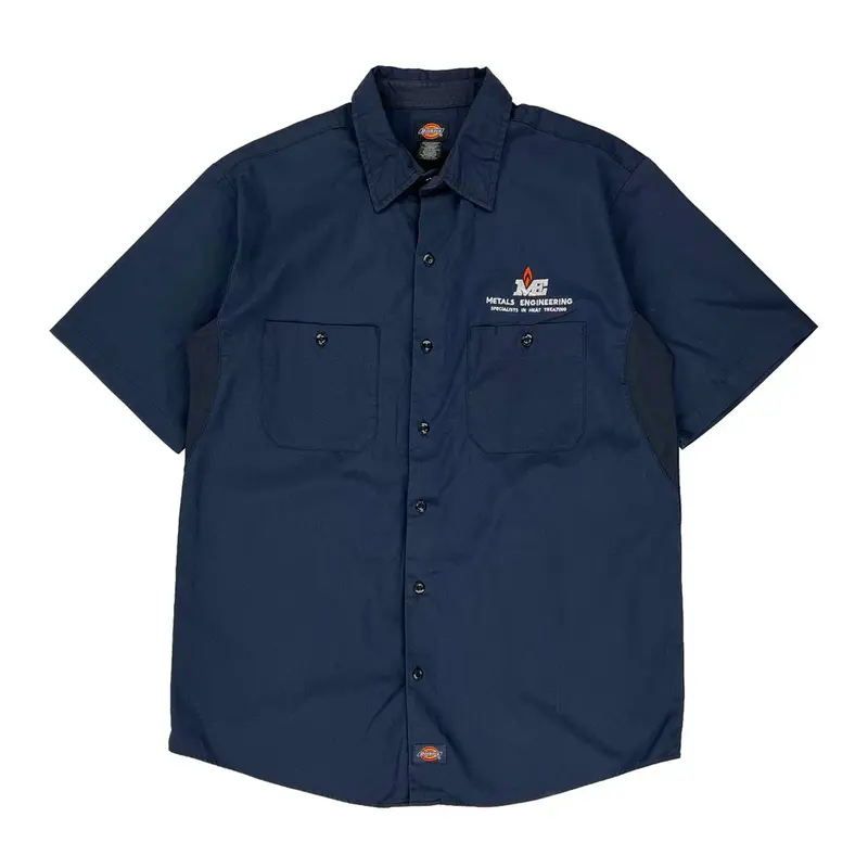 Metals Engineering Dickies Short Sleeve Shirt - Large Blue Polyester