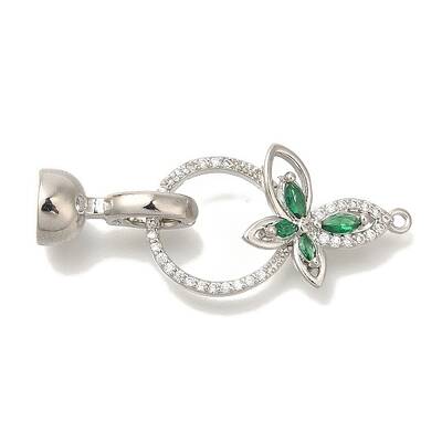 Brass Micro Pave Cubic Zirconia Fold Over Clasps