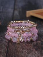 Boho Style Artificial Crystal Pendant Bracelet, Trendy Matching Beaded Hand Chain Bracelet, Summer Bracelets Accessories for ...