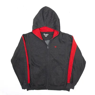 CHAMPION Sports Hoodie Grey Full Zip Boys L