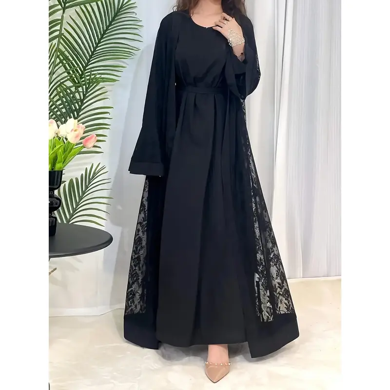 Elegant Long Robe Set for Ramadan Lace 6420 Modesty Muslim Clothing Islamic Clothes Dresses Jilbab