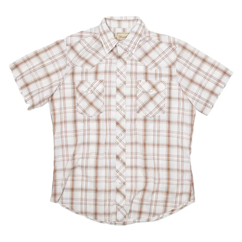 WRANGLER Mens Shirt Beige Check L