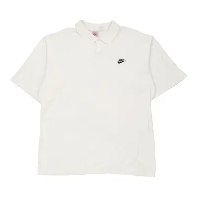 Nike Polo Shirt - XL White Cotton