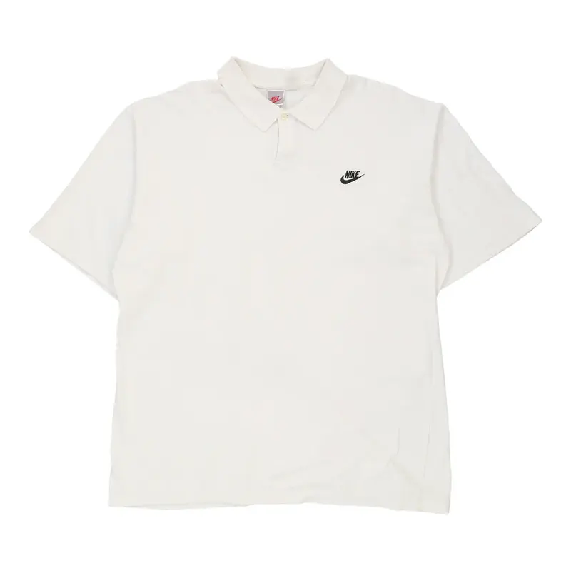Nike Polo Shirt - XL White Cotton