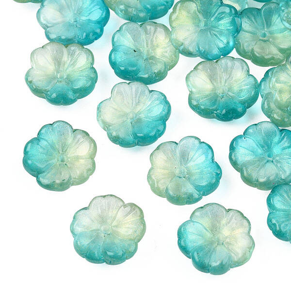 Transparent Spray Painted Glass Beads