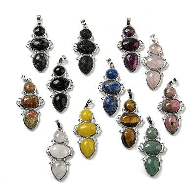 Natural & Synthetic Mixed Gemstone Pendants