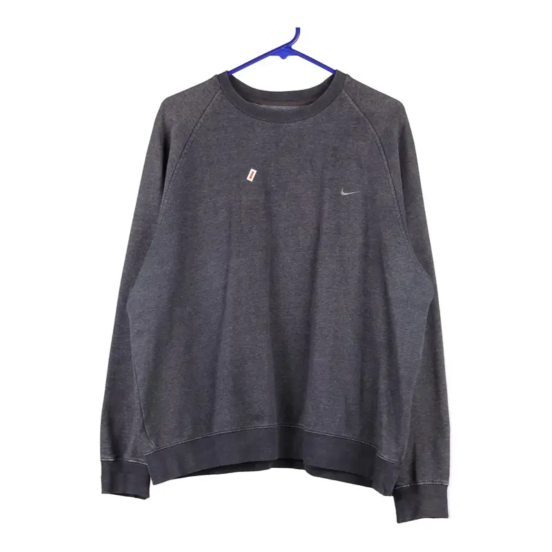 Nike Sweatshirt - Large Grey Cotton Blend