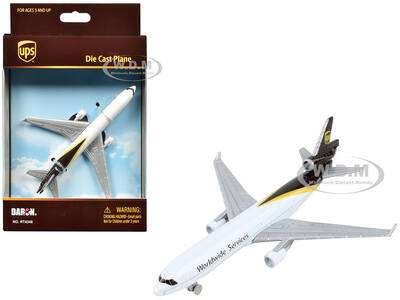 McDonnell Douglas MD-11 Commercial Aircraft UPS Worldwide Services (N281UP) White with Brown Tail Diecast Model Airplane by...