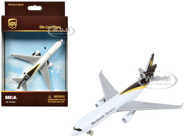 McDonnell Douglas MD-11 Commercial Aircraft UPS Worldwide Services (N281UP) White with Brown Tail Diecast Model Airplane by...