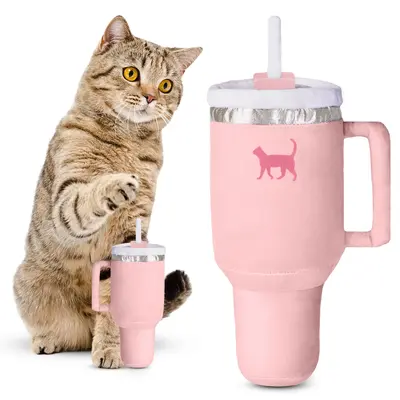 Kitty Cup Tumbler Catnip Cat Toy with Crinkle Paper- Kitten Toy for Playtime & Mental Activity- Ideal Birthday Cat Gift